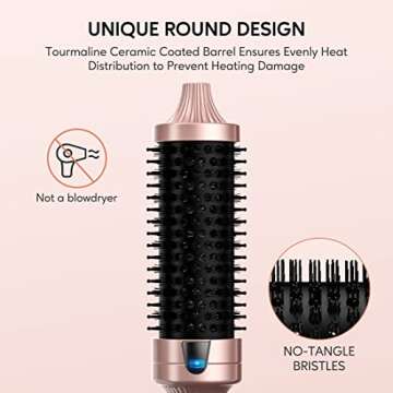 Terviiix Thermal Brush 1.5 Inch for Medium to Long Hair, Create Loose & Volume Curls, Ceramic Tourmaline Ionic Hot Brush Heated Curling Brush, Digital Display 9 Temperatures Up to 400℉, Dual Voltage