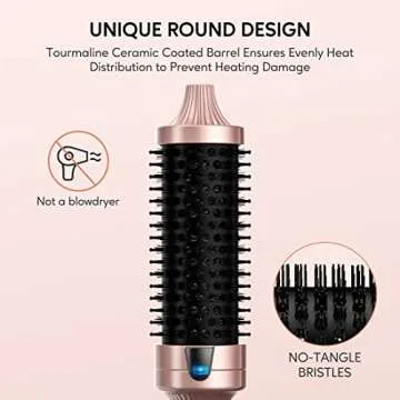 Terviiix Thermal Brush 1.5 Inch for Medium to Long Hair, Create Loose & Volume Curls, Ceramic Tourmaline Ionic Hot Brush Heated Curling Brush, Digital Display 9 Temperatures Up to 400℉, Dual Voltage