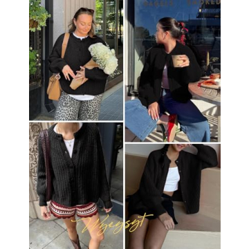 Wyeysyt Women's Soft Knit Cardigan Sweater for Fall