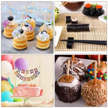 50Pcs Wooden Dowel Rods 1/4 x 12 Inch Wood Sticks for Crafts, Precut Wooden Rod Sticks Natural Wood Dowels for Craft and DIY Projects, Cake Dowels Hardwood Craft Dowel Rods