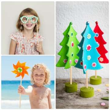 50Pcs Wooden Dowel Rods 1/4 x 12 Inch Wood Sticks for Crafts, Precut Wooden Rod Sticks Natural Wood Dowels for Craft and DIY Projects, Cake Dowels Hardwood Craft Dowel Rods