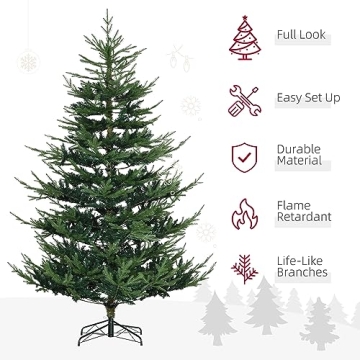 HOMCOM 7.5ft Artificial Christmas Tree for Realism