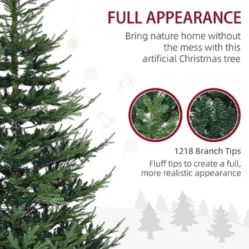 HOMCOM 7.5ft Artificial Christmas Tree for Realism