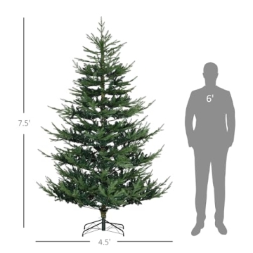 HOMCOM 7.5ft Artificial Christmas Tree for Realism