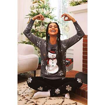 Tipsy Elves Women's Gray Sequin Snowman Christmas Sweater Size Large