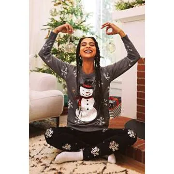 Tipsy Elves Women's Gray Sequin Snowman Christmas Sweater Size Large