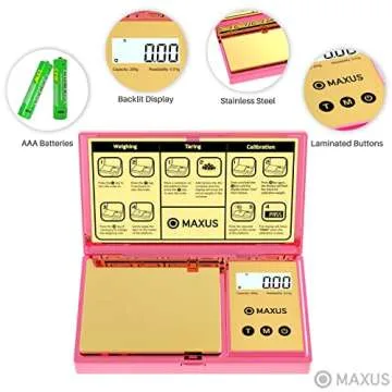 MAXUS Pocket Scale 200g x 0.01g, Elegant Pink Design