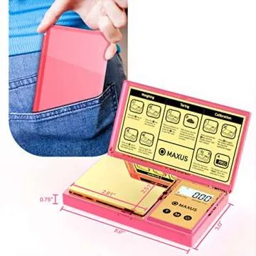 MAXUS Pocket Scale 200g x 0.01g, Elegant Pink Design