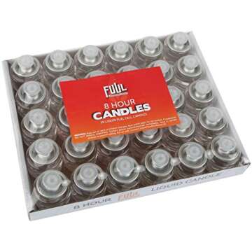 8 Hour Fuel Cell Tealights Paraffin Liquid Candles (30 Candles) Smokeless Odorless | Shabbos Candles