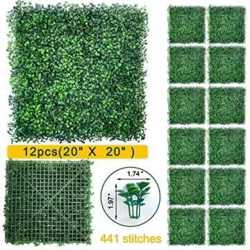 Grass Wall Panels - 12Pcs 20x20" Boxwood Backdrop Decor