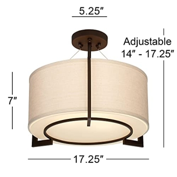 Possini Modern Ceiling Light Semi Flush-Mount 17.25"