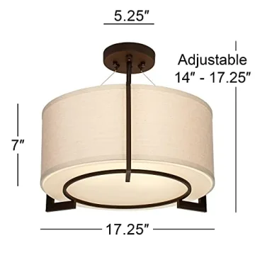 Possini Modern Ceiling Light Semi Flush-Mount 17.25"