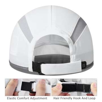 GADIEMKENSD Baseball Cap Nylon Running Outdoor Sports Hat for Men Woman Adjustable Quick Drying Reflective Foldable 50+ UPF Inhibit UV Mesh Water Repellency Race Performance Lightweight White