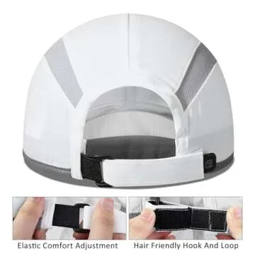 GADIEMKENSD Baseball Cap Nylon Running Outdoor Sports Hat for Men Woman Adjustable Quick Drying Reflective Foldable 50+ UPF Inhibit UV Mesh Water Repellency Race Performance Lightweight White