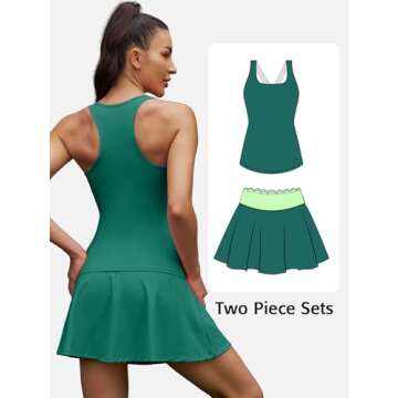 ATTRACO Womens Golf Dress Contrast Color Activewear Skirts Workout Outfits Sports Dress XL