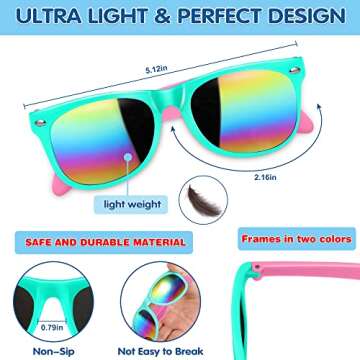 GINMIC Kids Sunglasses Bulk, 24Pack Neon Sunglasses Party Favors with UV400 Protection for Kids, Boys and Girls, Neon Sunglasses For Kids Boys Girls Age 3-8, Valentines for Kids Classroom.