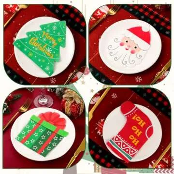 Shop NatNarr Christmas Napkins - 100 Pcs Festive Designs