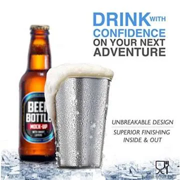 Durable 16 oz Stainless Steel Pint Cups for Outdoor Fun