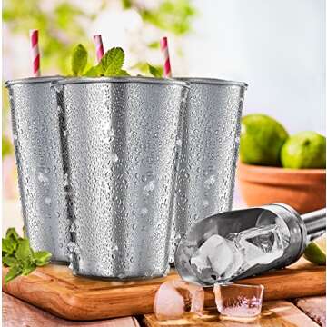 Durable 16 oz Stainless Steel Pint Cups for Outdoor Fun