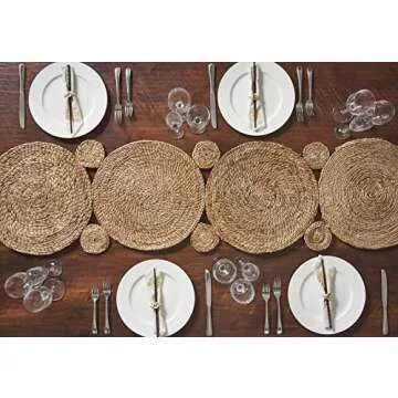 Ox Bay Natural Jute Woven Table Runner, Natural, 1'4" x 6'8"