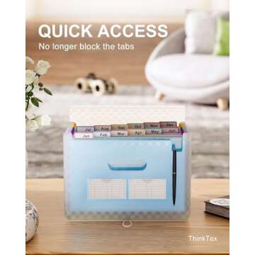 ThinkTex Accordion File Organizer - 12 Pockets for Easy Filing