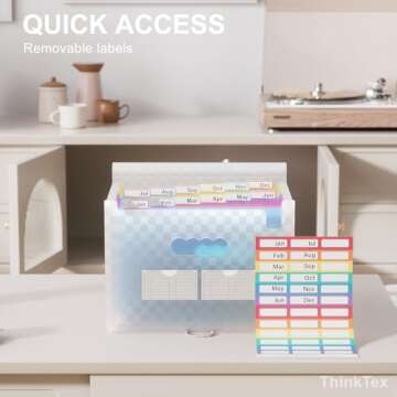 ThinkTex Accordion File Organizer - 12 Pockets for Easy Filing