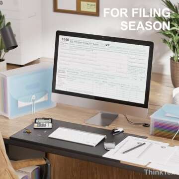 ThinkTex Accordion File Organizer - 12 Pockets for Easy Filing