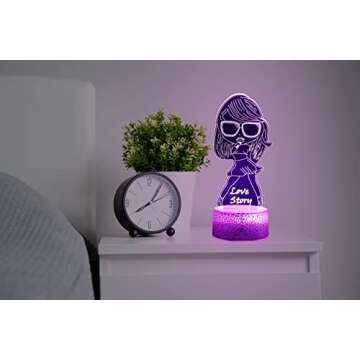 Cute Girl Night Light with 16 Colors for Parties