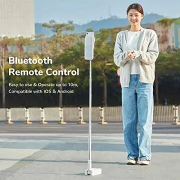 JISULIFE Foldable Selfie Light, Rechargebale Stand with Phone Holder and Remote, Multifunction Retractable 7 LED Light for Live Streaming, Video Recording, Vlogging, Reading, Teaching, Photography