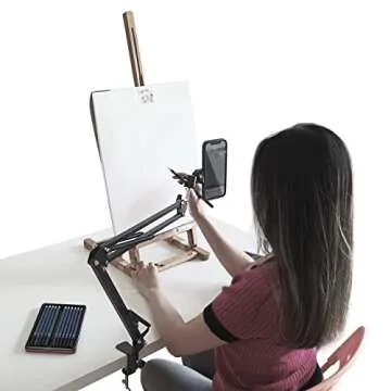 Da Vinci Eye Overhead Phone Stand and Holder - Flexible Arm Phone Stand - Camera Holder with Clamps for Live Streaming, Webcams, and Recording Videos