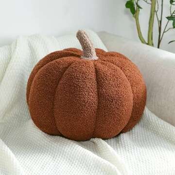 3D Pumpkin Throw Pillow Hugging, Fluffy Pumpkin Plush Pumpkin Stuffed Animal Toys, Pumpkin Pillow So...