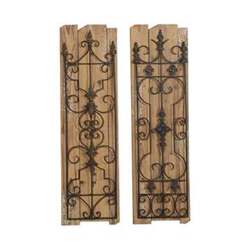 Deco 79 Rustic Wall Panels - Set of 2 Elegant Decor
