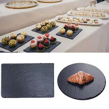 Tcrogsciss Natural Slate Cheese Boards, Individual Charcuterie Board for Appetizer, Cheese, Dessert, Tapas and Sushi Presentation
