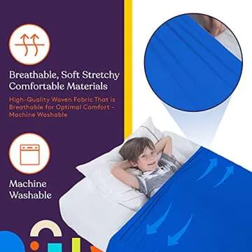 Special Supplies Sensory Bed Sheet for Kids Compression Alternative to Weighted Blankets - Breathable, Stretchy - Cool, Comfortable Sleeping Bedding -Blue (Twin)