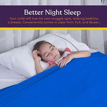 Special Supplies Sensory Bed Sheet for Kids Compression Alternative to Weighted Blankets - Breathable, Stretchy - Cool, Comfortable Sleeping Bedding -Blue (Twin)