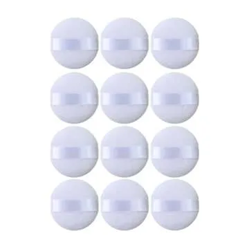 FADETTE Soft Microfiber Small Powder Puff 12 Pcs - 1.75in Diameter x 1.5in Diameter Powder Pact Makeup Sponges for Powder Beauty Gifts for Women Beauty Blender Sponge (Small) (White)