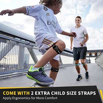 CAMBIVO 2 Pack Knee Braces for Knee Pain, Patella Knee Support Strap, for Tendonitis, Basketball, Running, Hiking, Volleyball, Tennis, Squats (Black)