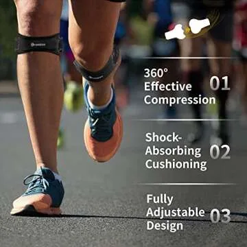 CAMBIVO 2 Pack Knee Braces for Knee Pain, Patella Knee Support Strap, for Tendonitis, Basketball, Running, Hiking, Volleyball, Tennis, Squats (Black)