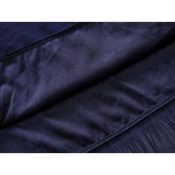 NASHALYLY Women's Chiffon Elastic High Waist Pleated A-Line Flared Maxi Skirts(Blue,L)