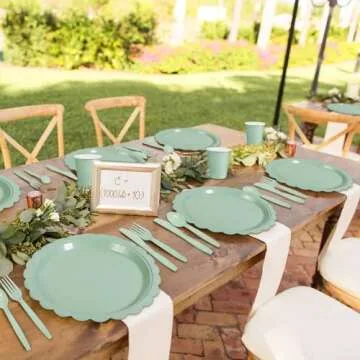 Elegant 175 Pcs Sage Green Party Supplies for All Occasions