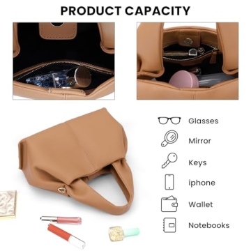 Stylish Faux Leather Cloud Pouch Bag for Women