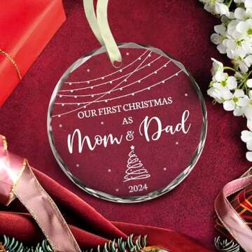 BSQUIELE Our First Christmas As Mom & Dad Ornament - Perfect for New Parents!