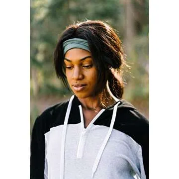 Maven Thread Serenity Wide Workout Headbands for Women, 4" Thick Non Slip Sweatbands, 2 Pack, Black, Yoga, Exercise, Running