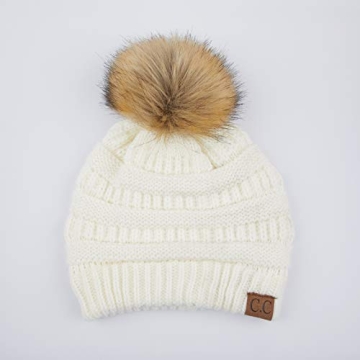 Shop Unisex Ombre Ribbed Confetti Knit Beanie with POM