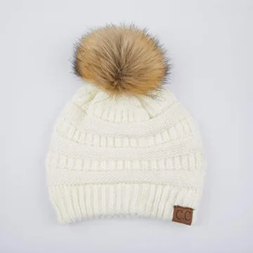 Shop Unisex Ombre Ribbed Confetti Knit Beanie with POM