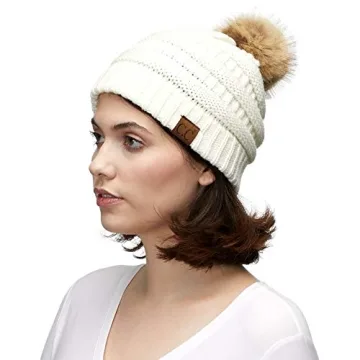 Shop Unisex Ombre Ribbed Confetti Knit Beanie with POM