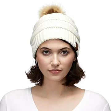 Shop Unisex Ombre Ribbed Confetti Knit Beanie with POM