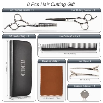 CIICII Hair Cutting Scissors Set for Home Haircuts and Grooming