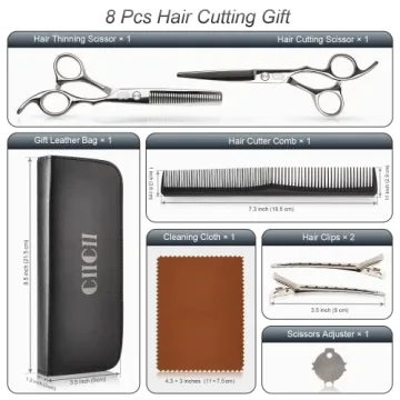 CIICII Hair Cutting Scissors Set for Home Haircuts and Grooming