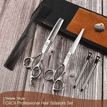 CIICII Hair Cutting Scissors Set for Home Haircuts and Grooming